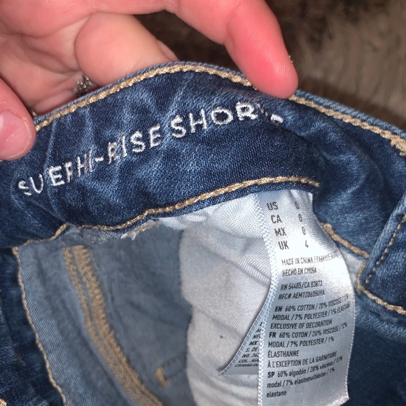 American Eagle jean shorts. Size 0. - Picture 5 of 5